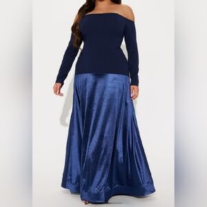 Fashion Nova Deep Blue Maxi Skirt